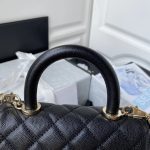 CHANEL 24A Flap Bag with Top COCO MINI Handle Grained Calfskin