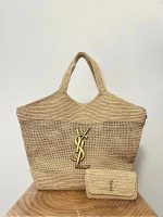 YSL ICARE IN RAFFIA Tote