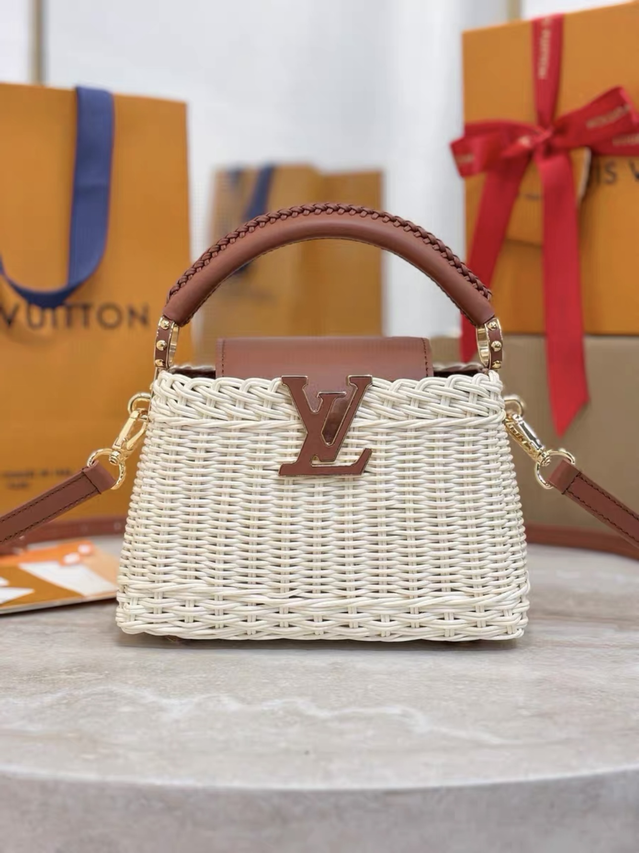 LV Capucines Mini Wicker Bag