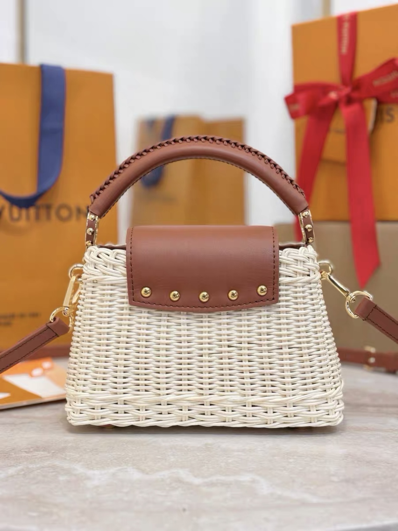 LV Capucines Mini Wicker Bag