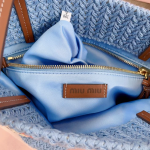 MiuMiu Striped Woven Tote Bag