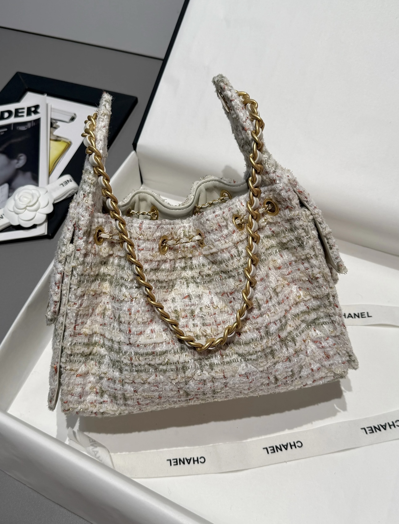 CHANEL 25 small handbag Wool tweed