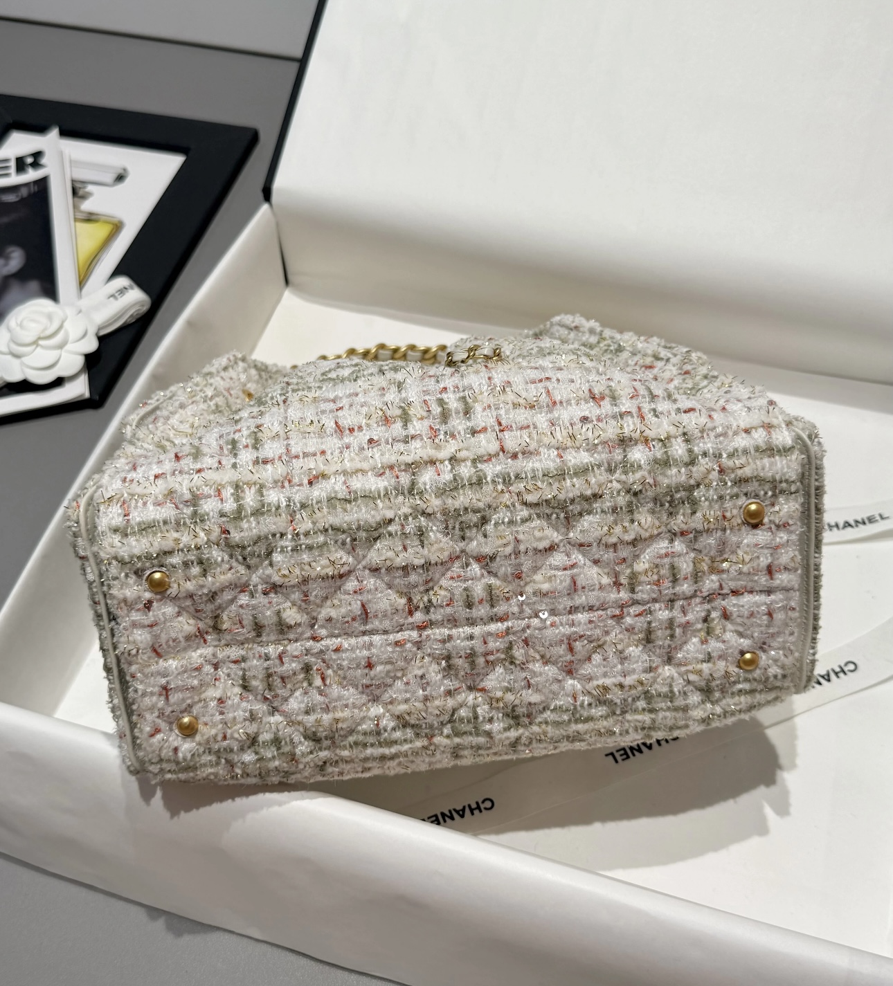 CHANEL 25 small handbag Wool tweed