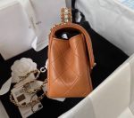 CHANEL Lambskin Quilted Crystal Top Handle Rectangular Flap