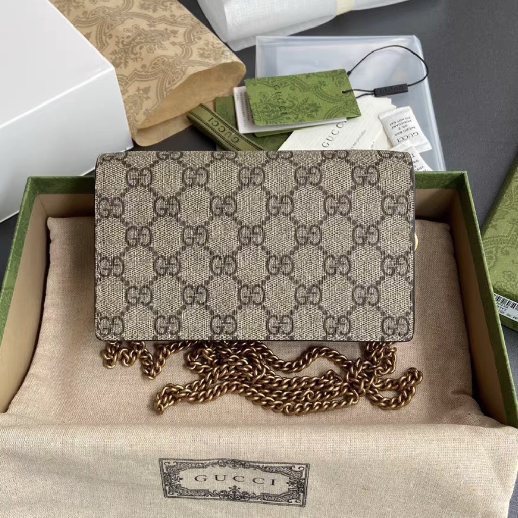 GUCCI Dionysus Chain Wallet leather crossbody bag