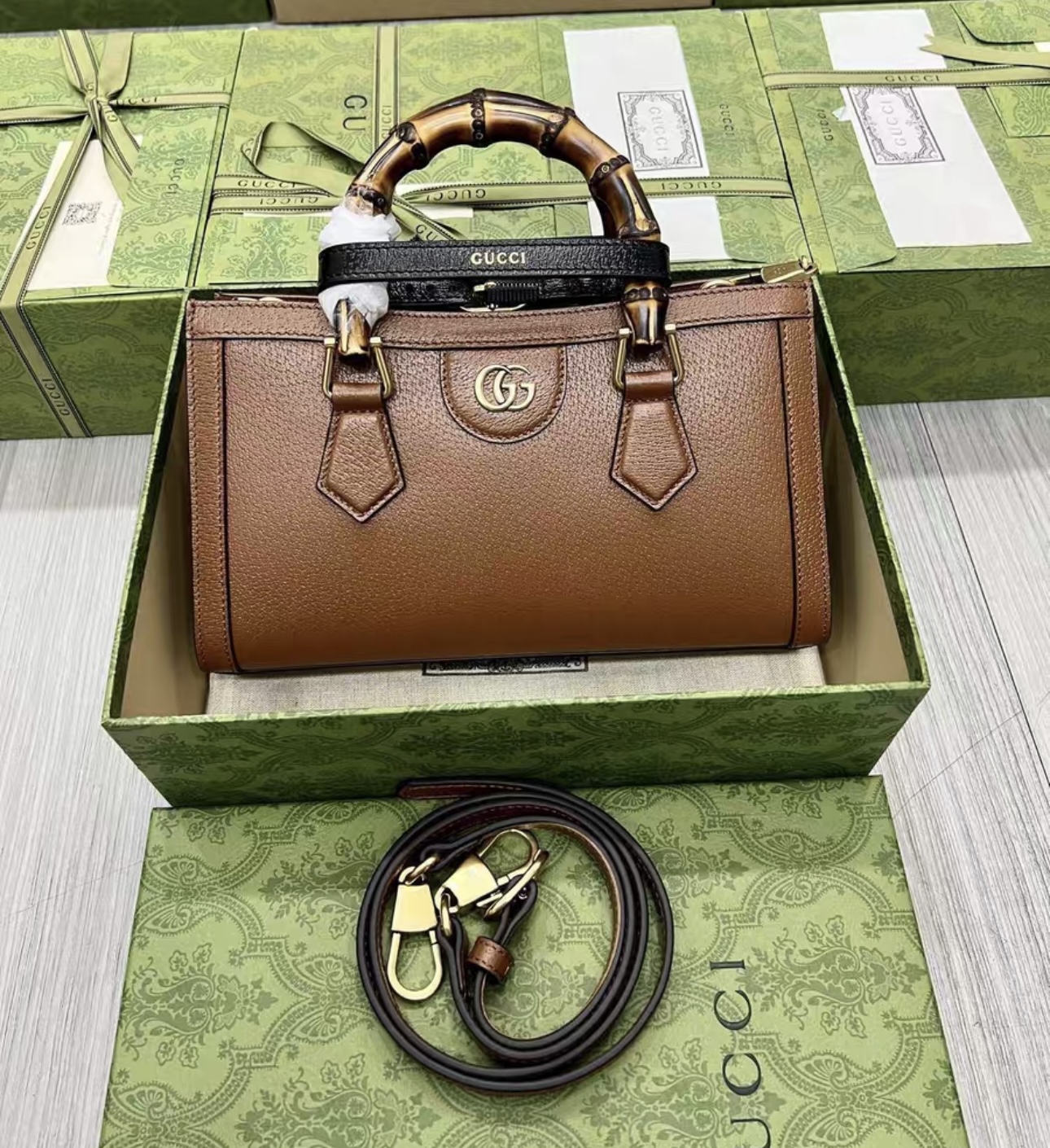 Gucci Diana Leather Shoulder Bag
