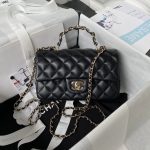 CHANEL Logo Handle bag in Lambskin