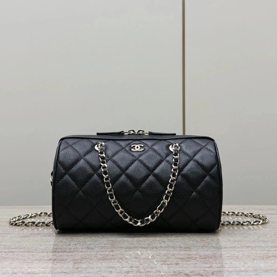 CHANEL 25P Caviar Leather Bowling Bag
