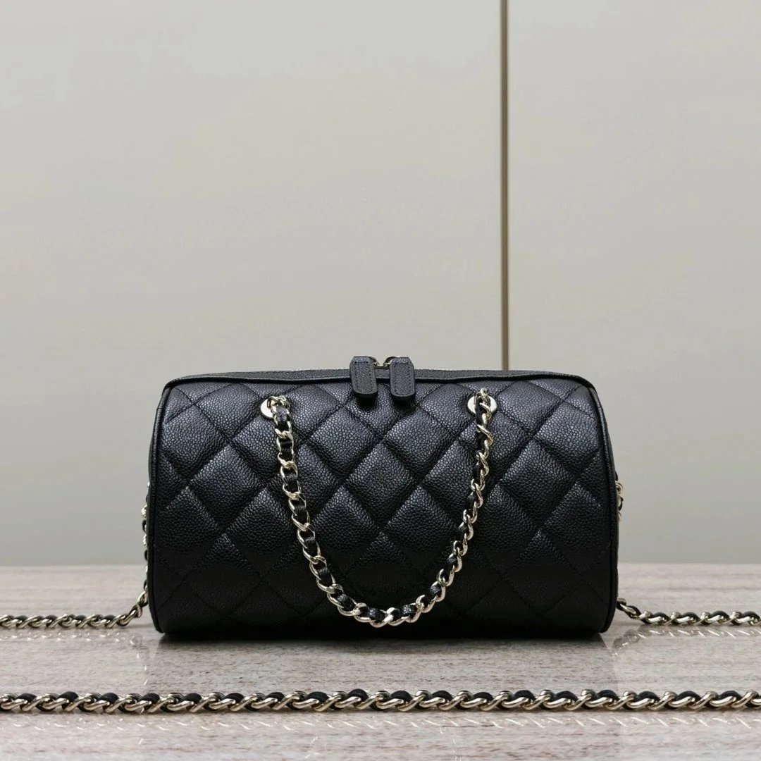 CHANEL 25P Caviar Leather Bowling Bag