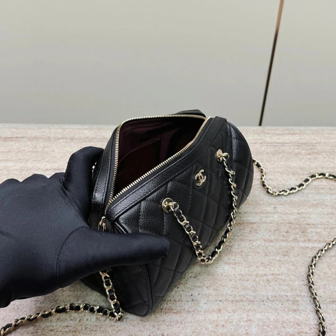CHANEL 25P Caviar Leather Bowling Bag