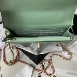 CHANEL Quilted Lambskin Flap Bag with Perforated Metal Letter Handle and Leather-Interwoven Chain