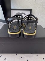CHANEL Lambskin Quilted Chain CC Platform Sandals
