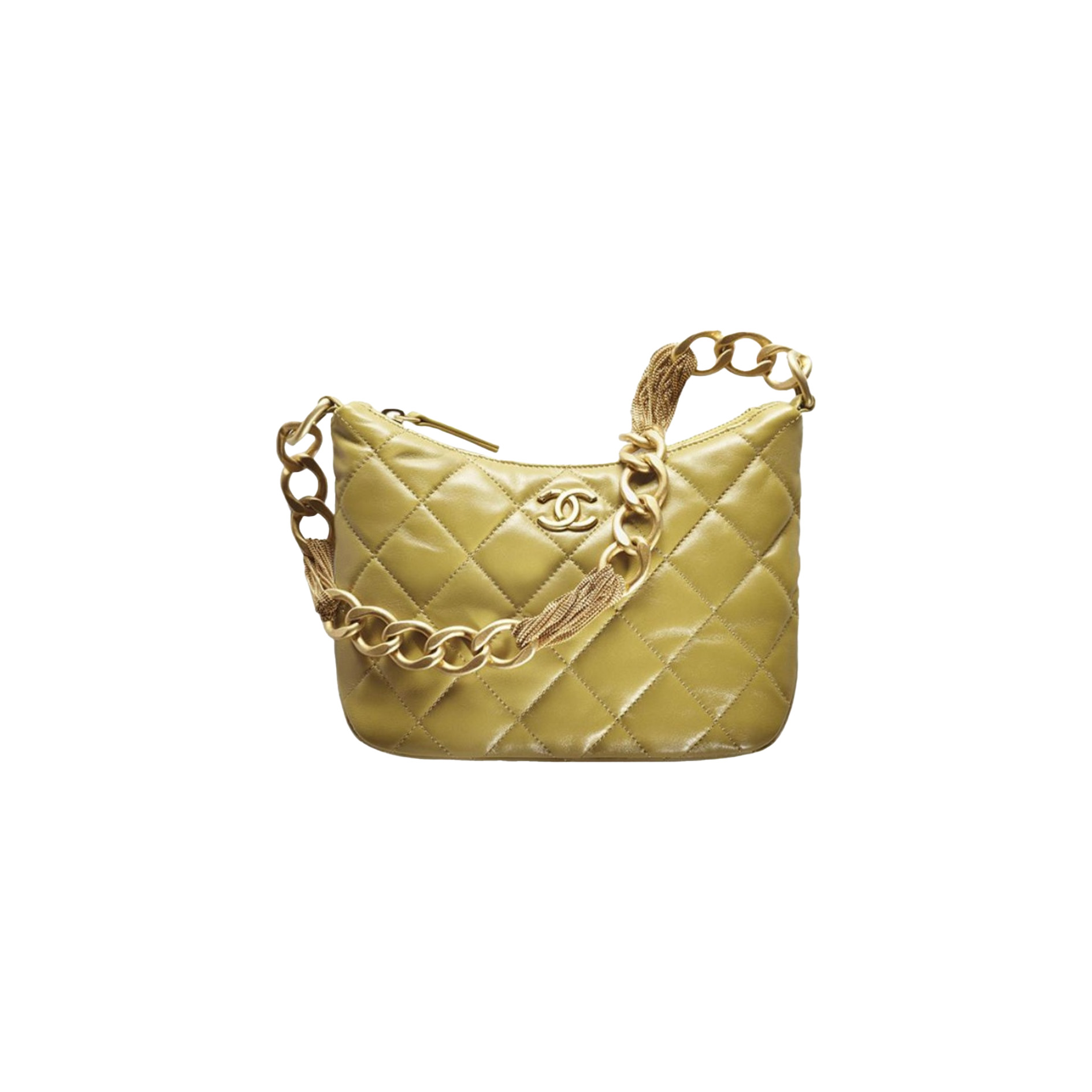 CHANEL Fringe Chain Quilted Lambskin Shoulder Bag