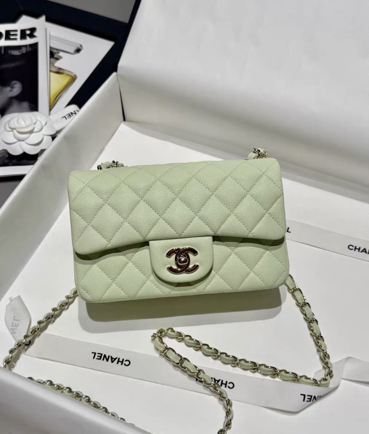 CHANEL Mini Classic Handbag Caviar Leather 20CM-Curated Rare Colors