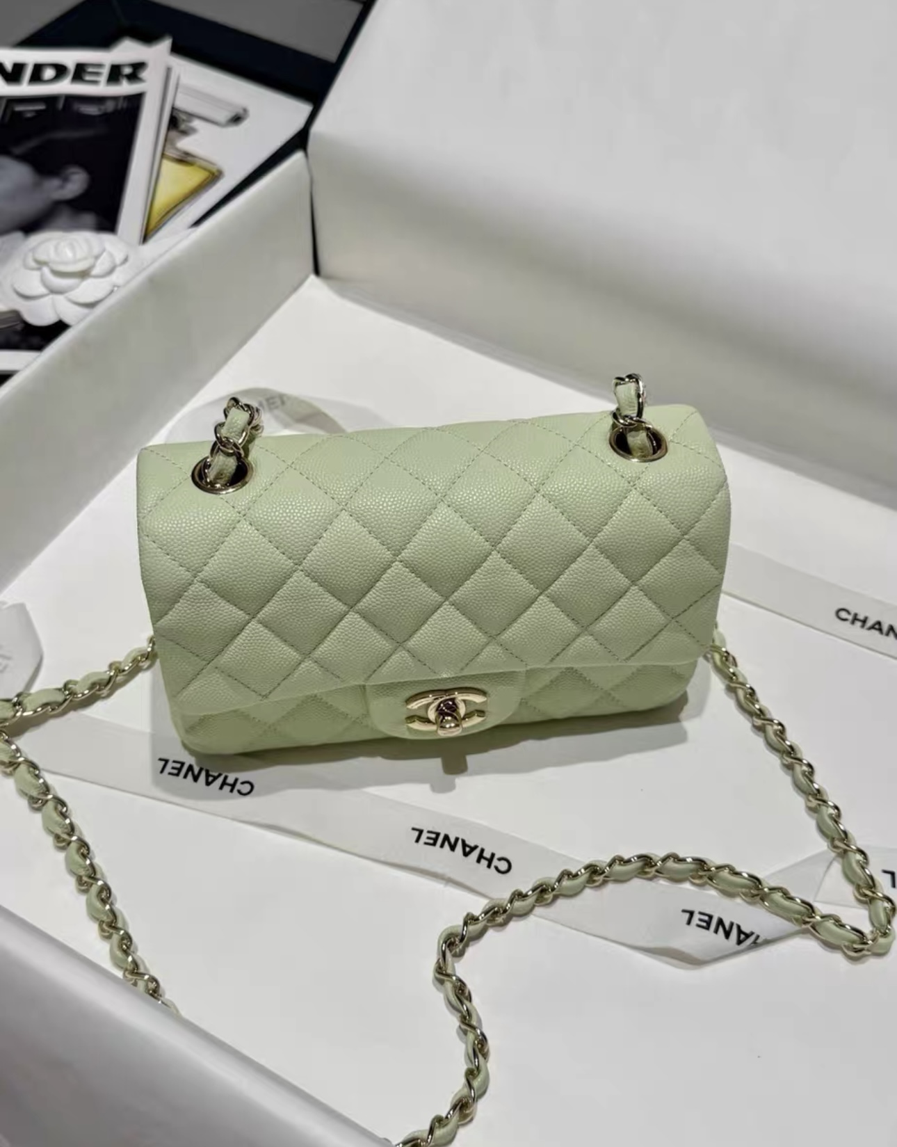 CHANEL Mini Classic Handbag Caviar Leather 20CM-Curated Rare Colors
