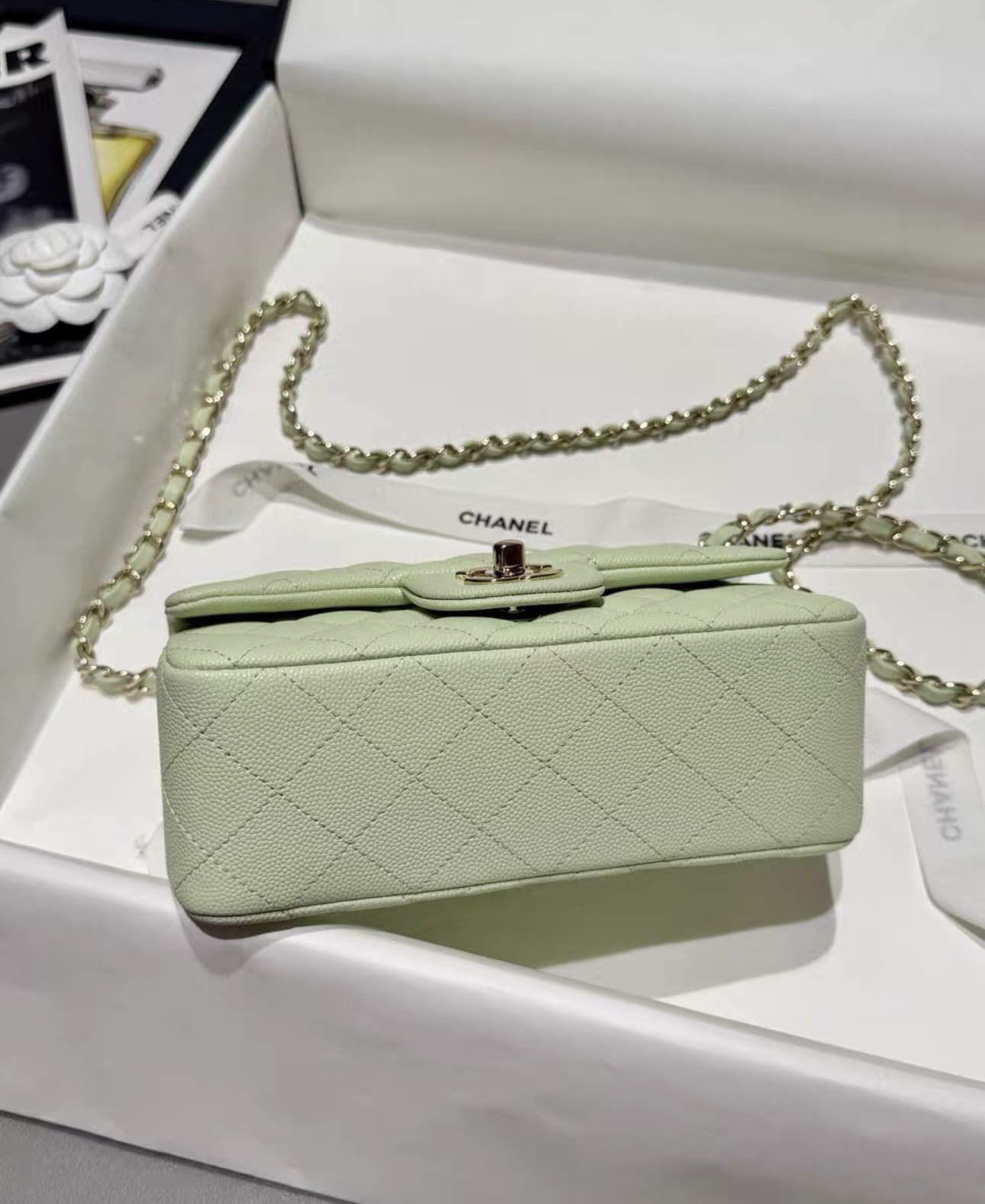 CHANEL Mini Classic Handbag Caviar Leather 20CM-Curated Rare Colors