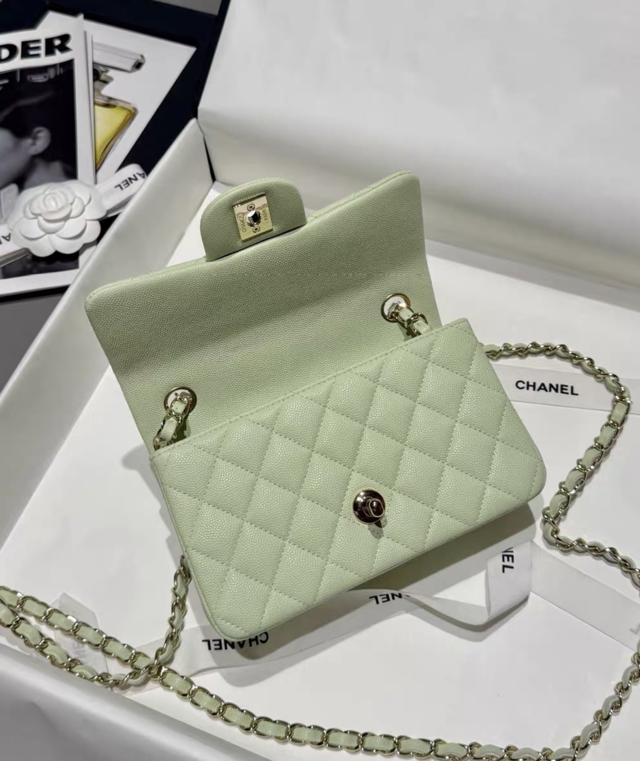 CHANEL Mini Classic Handbag Caviar Leather 20CM-Curated Rare Colors