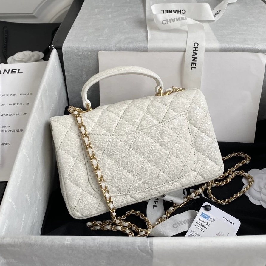 CHANEL Classic Flap Bag in quilted caviar calfskin