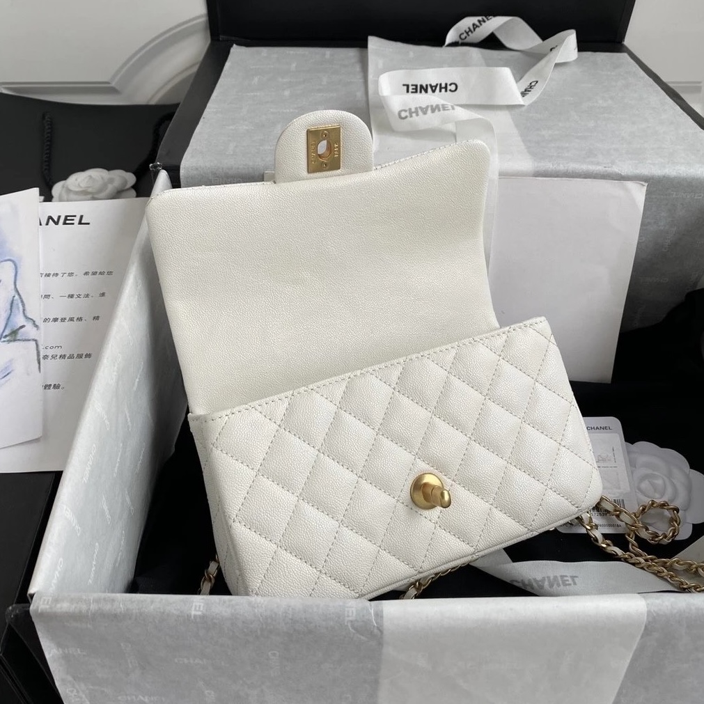 CHANEL Classic Flap Bag in quilted caviar calfskin