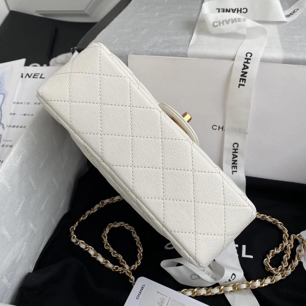 CHANEL Classic Flap Bag in quilted caviar calfskin
