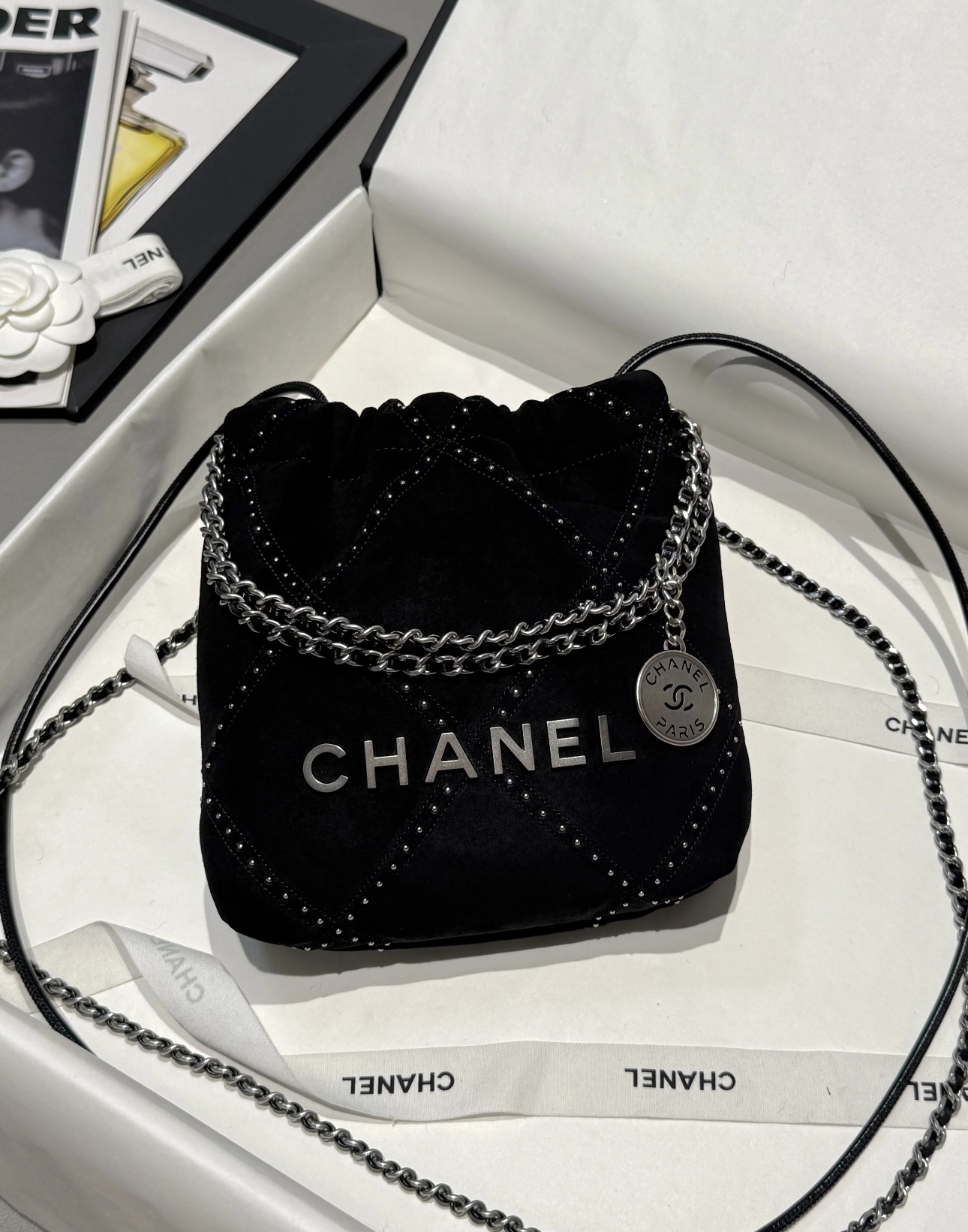 CHANEL 25A 22bag Suede Calfskin