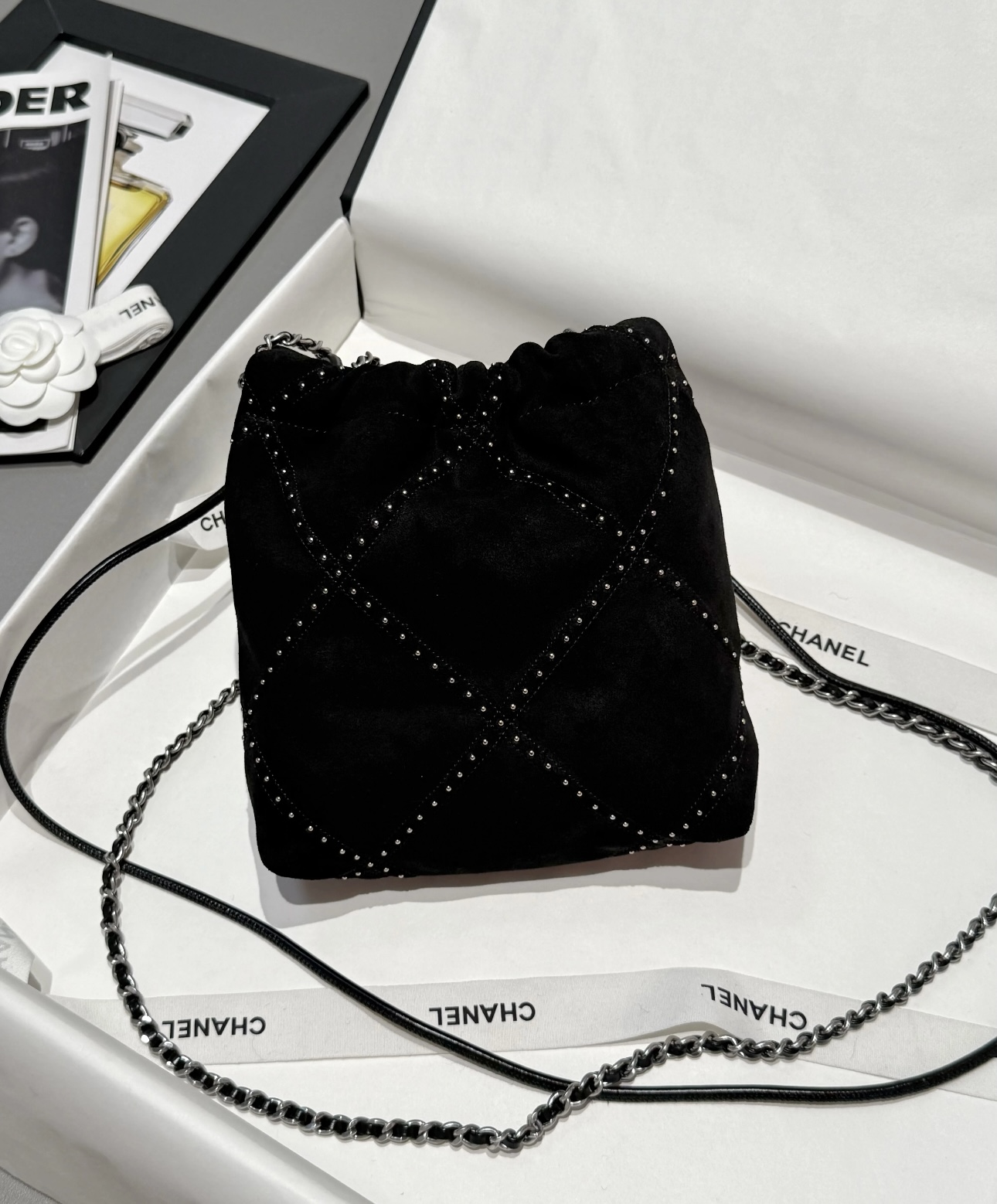 CHANEL 25A 22bag Suede Calfskin