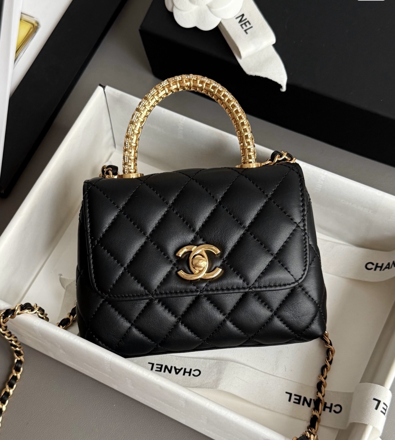 CHANEL Mini Flap Bag with Top Handle