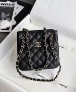CHANEL Grained Embossed Calfskin Leather Hobo Bag