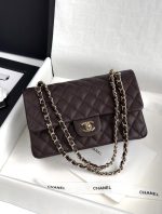 CHANEL Classic 11.12 Handbag In Grained Shiny Calfskin Dark Brown