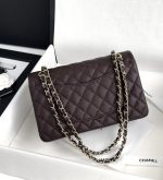 CHANEL Classic 11.12 Handbag In Grained Shiny Calfskin Dark Brown