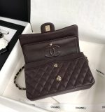 CHANEL Classic 11.12 Handbag In Grained Shiny Calfskin Dark Brown