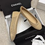 CHANEL Raffia Woven Ballet Flats