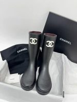 CHANEL Rain Wellington Rubber Boots