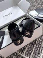 CHANEL 24S Cowhide Leather Versatile Loafers Black