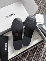 CHANEL 24S Cowhide Leather Versatile Loafers Black