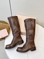 MIUMIU ace-up leather boots