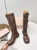 MIUMIU ace-up leather boots