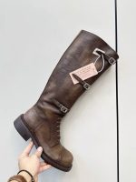 MIUMIU ace-up leather boots