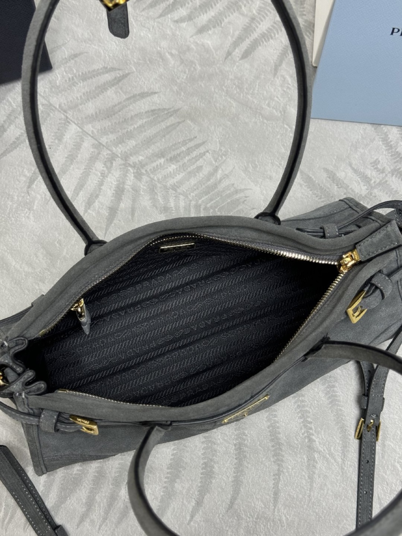 Prada Bonnie medium suede handbag