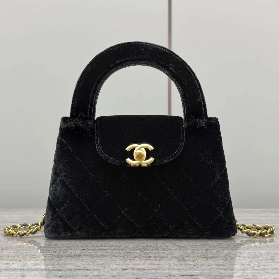 CHANEL Rectangular Velvet Flap Bag with Gold Chain