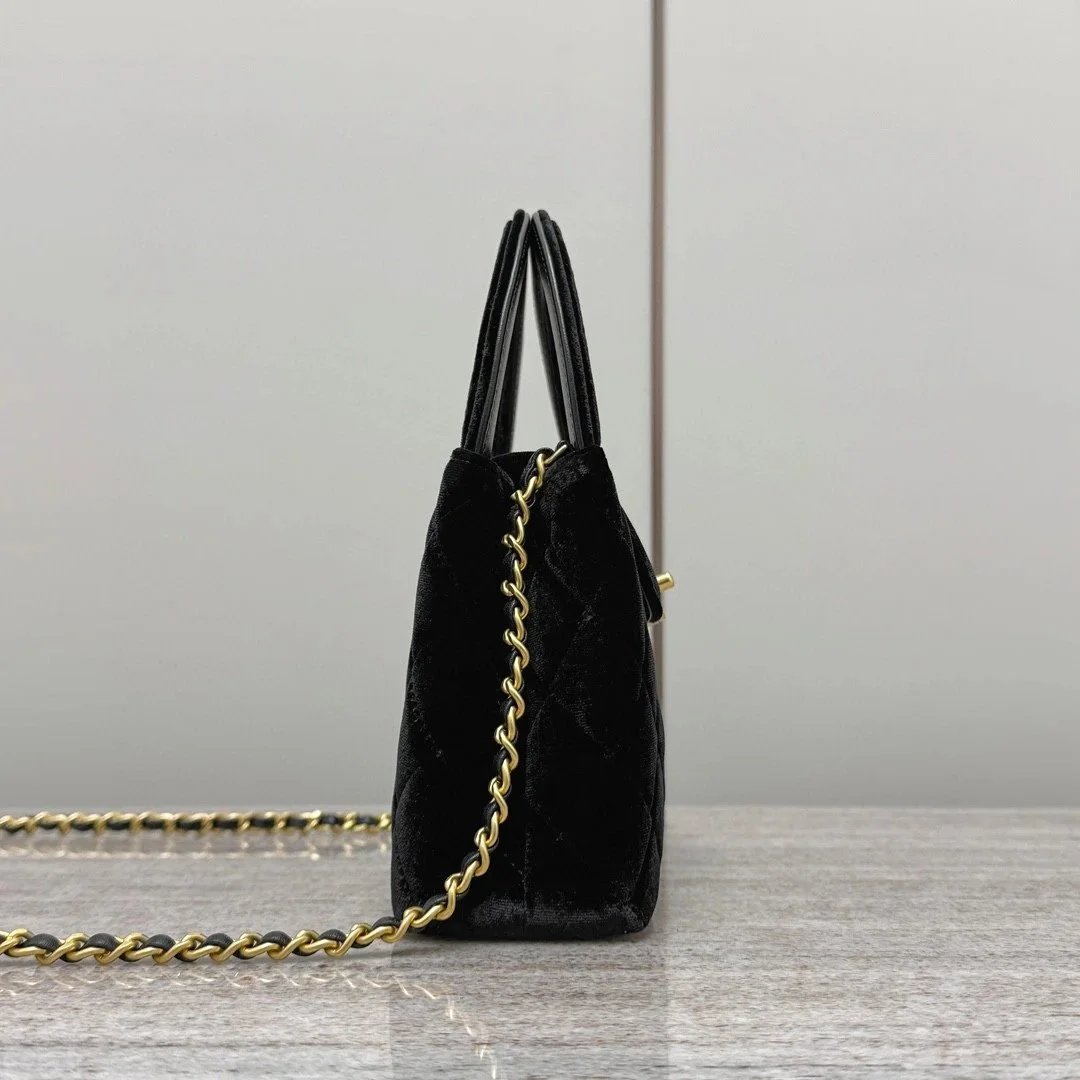CHANEL Rectangular Velvet Flap Bag with Gold Chain
