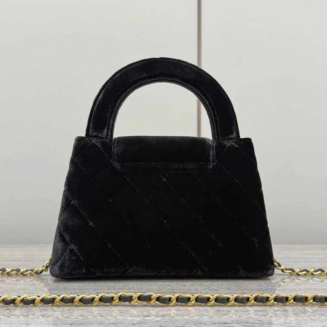 CHANEL Rectangular Velvet Flap Bag with Gold Chain