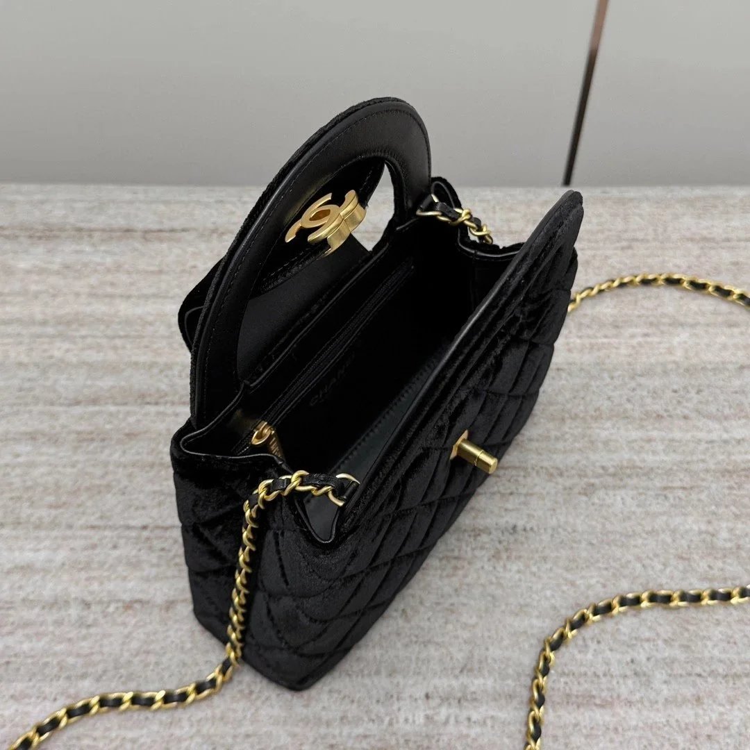 CHANEL Rectangular Velvet Flap Bag with Gold Chain