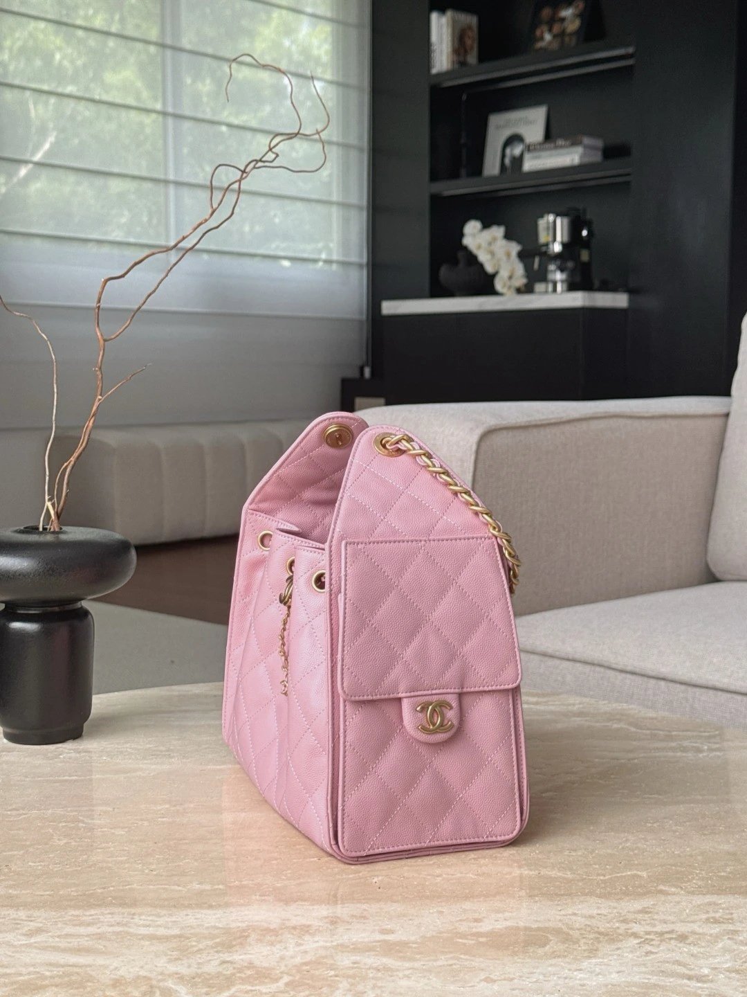 CHANEL 25A Hobo Bag Caviar leather-Pink