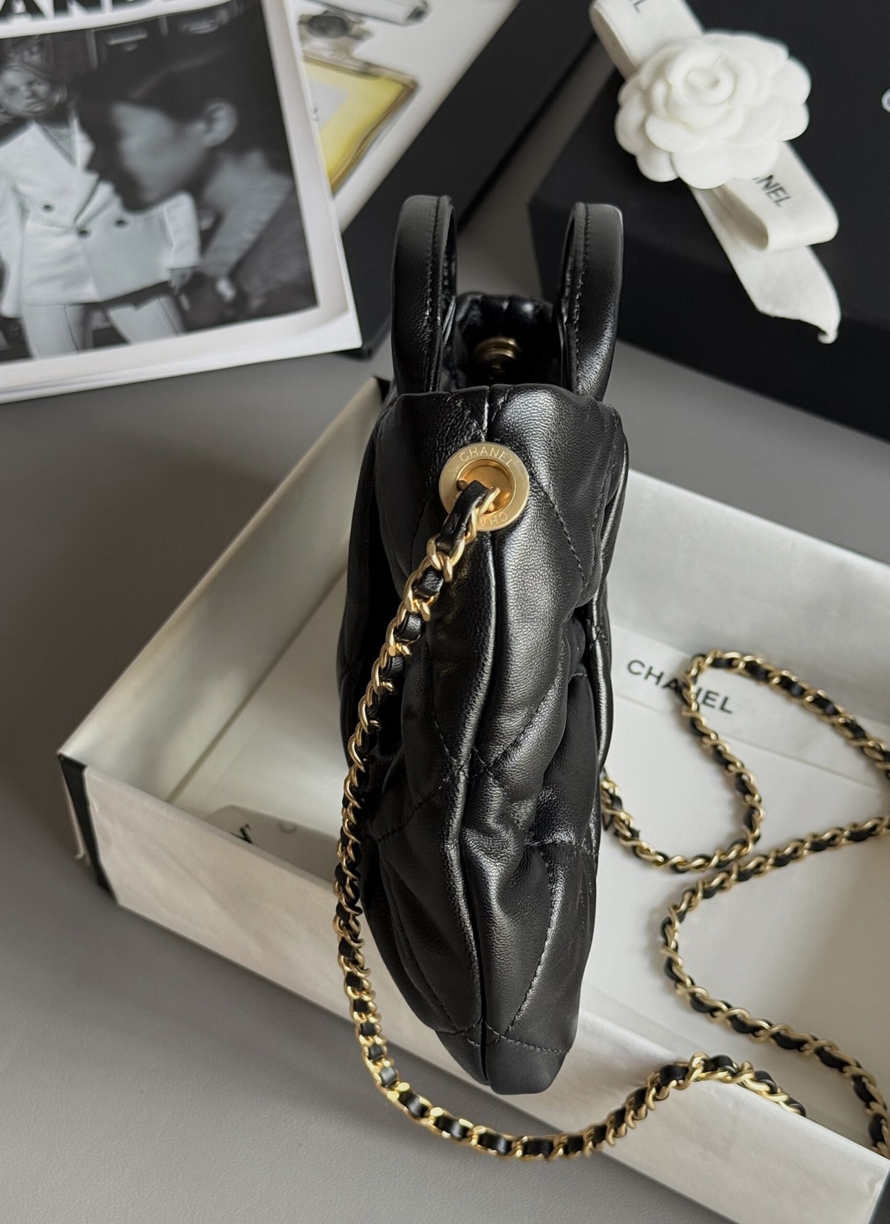 CHANEL bow bag Shiny lambskin