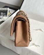 CHANEL Caramel Classique Flap Medium Handbag Caviar Leather