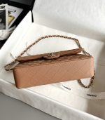 CHANEL Caramel Classique Flap Medium Handbag Caviar Leather