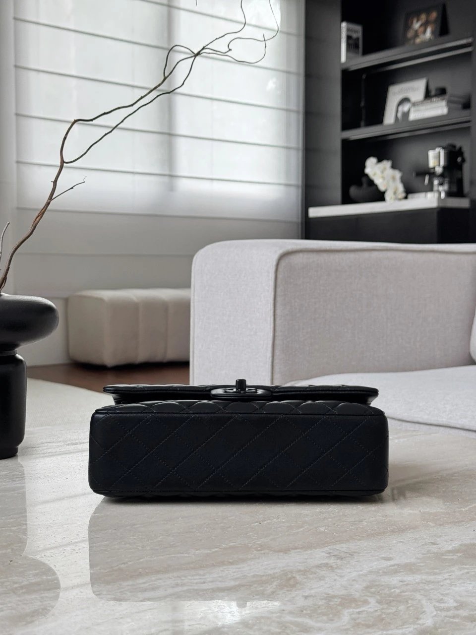 CHANEL So Black Medium Lambskin Flap Bag