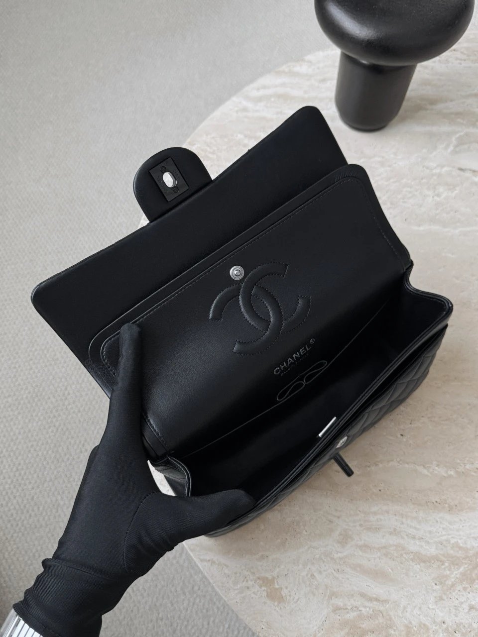 CHANEL So Black Medium Lambskin Flap Bag