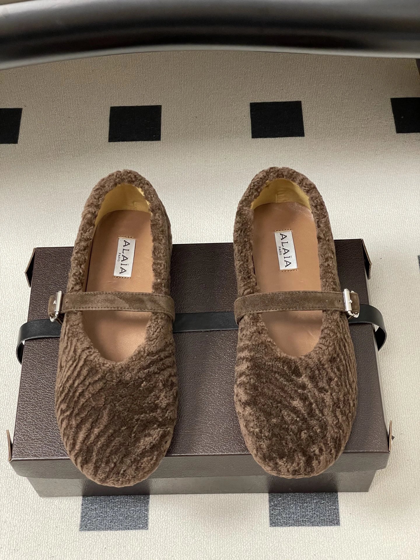 ALAIA Lambswool French Ballet Flat